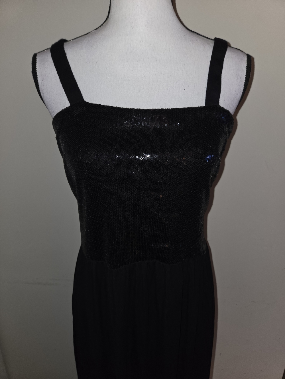 American Rag Black Tube Sequin Bodice Dress W Adjustable Strap 1-2XL